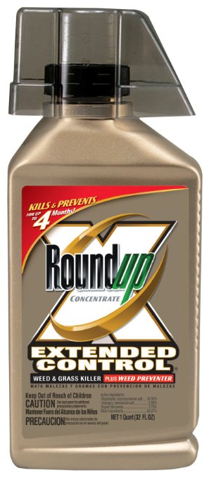 Roundup 5705010 Extended Control Weed and Grass Killer Plus Weed Preventer Concentrate, 32-Ounce