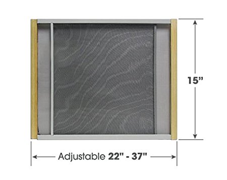 Adjustable Window Screen Built To Help Air Circulate Through Your Home, Adjusts Its Width Within a Range of 22" - 37" - 15 in high, Installs in Seconds No Tools Needed