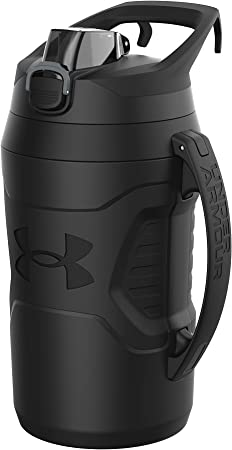 Under Armour Playmaker 64oz Water Bottle Jug, Fence Hook Handle, Protective Lid w/Lock Button, Outer Body Grip, for Kids & Adults, All Sports, Baseball, Basketball, Football, Gym