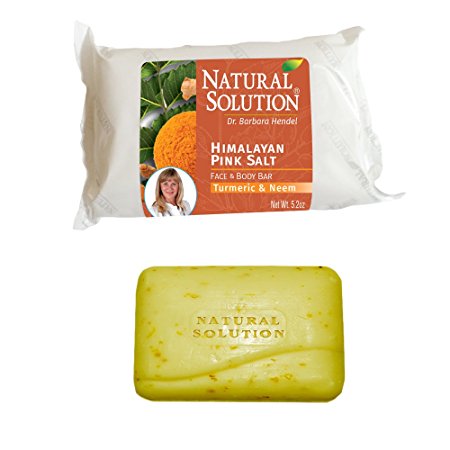 WBM Natural Solution 8321 Himalayan Pink Salt Face and Body Bar, 100% Natural Vegetable Base-Turmeric and Neem (5.2 OZ/ 150 g), Best Skin Cleanser & Protector Body Soap