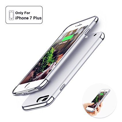 iPhone 7 Plus Battery Case ,Joyroom Ultra Slim Extended Battery Case for iPhone 7 Plus with 3500mAh Capacity Portable Charger Case (Sliver)