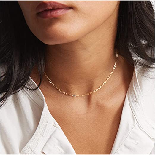 Dainty Choker Necklace for Women 14K Gold Plated Choker Necklace Gifts for Her