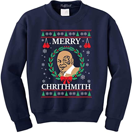 NuffSaid Merry Chrithmith Chirithmith Mike Tyson Ugly Christmas Sweater Unisex Sweatshirt