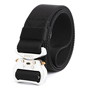 Tactical Belt for Men, W/1.5 Adjustable Nylon Waist Belt with Aluminum Alloy Buckle, Army Military Heavy-Duty Quick Release Buckle Belt