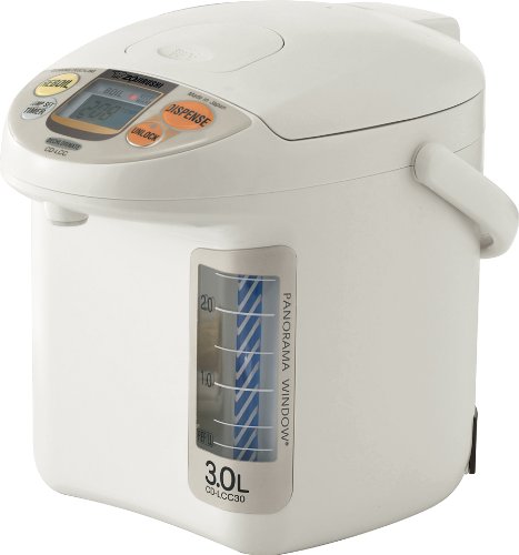 Zojirushi CD-LCC30WZ Panorama Window Micom Electric Dispensing Pot, 101-Ounce/3-Liter, White