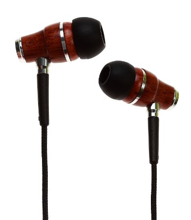 Symphonized NRG Premium Genuine Wood In-ear Noise-isolating Headphones|Earbuds|Earphones with Microphone (Jet Black)