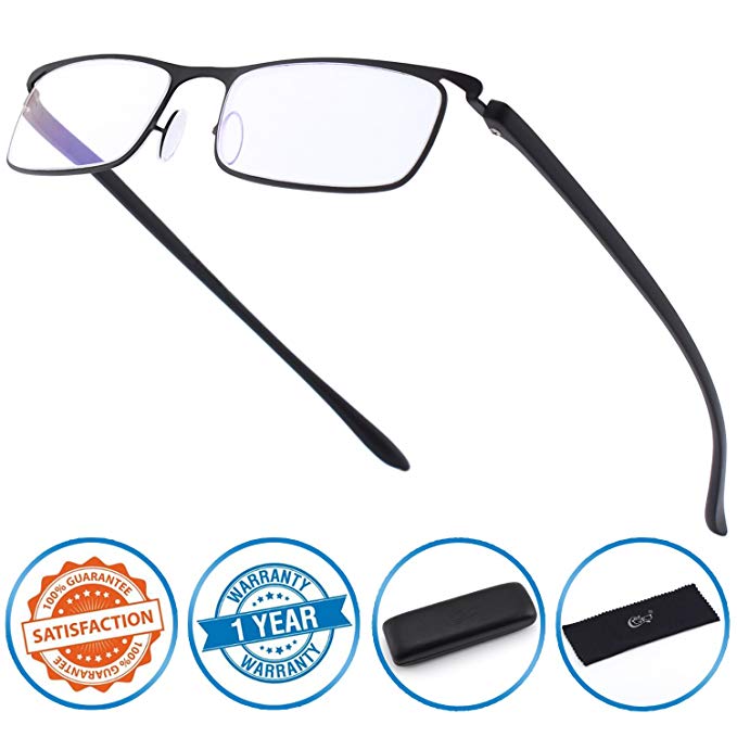 CGID Anti-Blue light Reading Glasses, Computer Readers with TR90 Frame for Men and Women,QKX001