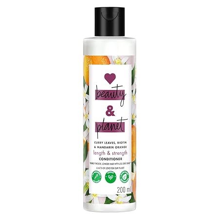 Love Beauty & Planet Curry Leaves, Biotin & Mandarin Conditioner for Split-end free long hair | Paraben free, 200ml