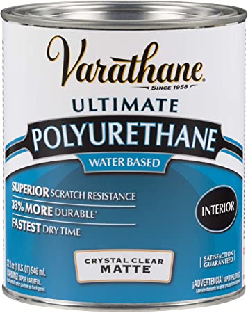 Rust-Oleum 262074 Varathane Polyurethane Clear Interior Matte Finish, 1 Qt, 2 Piece