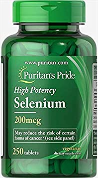 PuritansPride Selenium 200 Mcg, 250 Count