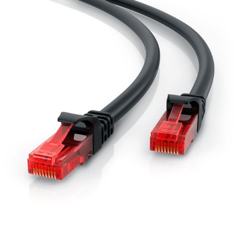 CSL - 5m - CAT.6 Ethernet Gigabit Lan network cable (RJ45) | 10/100/1000Mbit/s | Patch cable | UTP | compatible with CAT.5 / CAT.5e / CAT.7 | Switch/Router/Modem/Patch panel / Access Point / patch fields | black