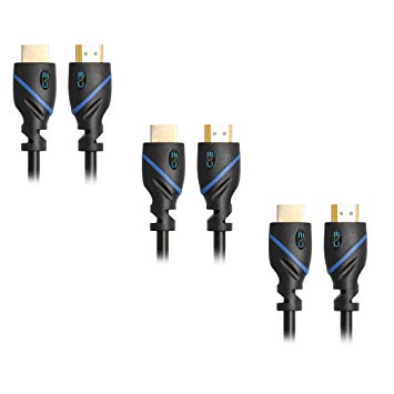 40ft (12.2M) High Speed HDMI Cable Male to Male with Ethernet Black (40 Feet/12.2 Meters) Supports 4K 30Hz, 3D, 1080p and Audio Return CNE514284 (3 Pack)