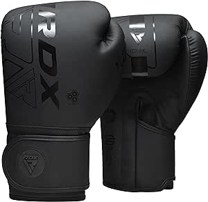 RDX Gants de Boxe Muay Thai d'entrainement, Maya Hide Cuir, Kara Pro Sparring Kickboxing MMA Boxing Gloves, Gants pour Sac de Frappe Pattes d'ours Training, Homme Femme Adulte 8 10 12 14 16oz Noir