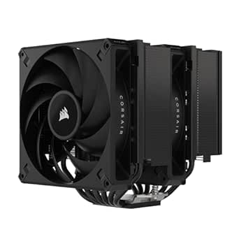 CORSAIR A115 High-Performance Tower CPU Air Cooler — Cools up to 270W TDP - Slide-and-Lock Fan Mount - Two Corsair AF140 Elite Fans - Easy to Install - Pre-Applied Thermal Paste — Black