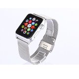 Emisoon High Quality Genuine Stainless Steel Metal Band for Apple Watch Include Replacement w Metal Clasp for Apple Watch Mesh Sliver 42mm