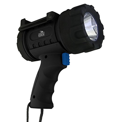 Journey's Edge Pistol Grip Waterproof Rechargeable LED Spotlight Flashlight, Black