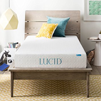 Lucid 8 Inch Memory Foam Mattress, Dual-Layered, CertiPUR-US Certified, Medium-Firm Feel, Twin Size