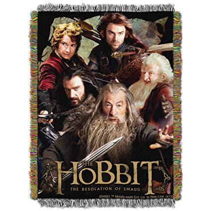 Warner Brothers The Hobbit, Fighting Company Woven Tapestry Throw Blanket, 48" x 60", Multi Color