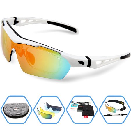Torege Polarized Sports Sunglasses For Cycling Running Fishing Golf TR003