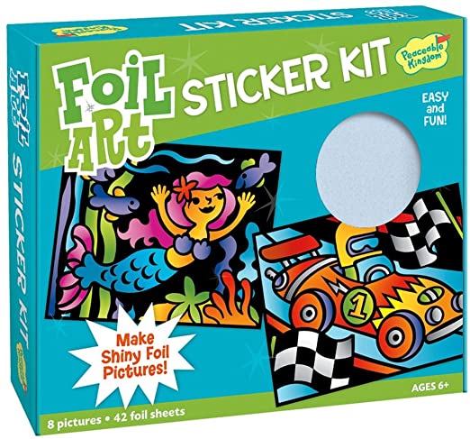 Peaceable Kingdom Sticker Crafts Make My Own Foil Art Sticker Pictures Kit for Kids