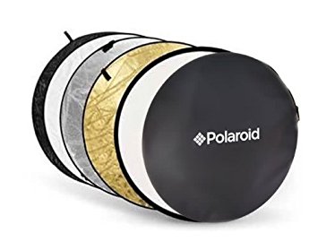 Polaroid Pro Studio 22” 5-In-1 Collapsible Circular Reflector Disc, Gold, Silver, Black, White & Translucent Includes Deluxe Carrying Case