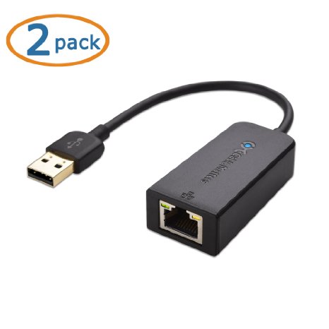 Cable Matters 2-Pack, USB 2.0 to 10/100 Fast Ethernet Adapter in Black