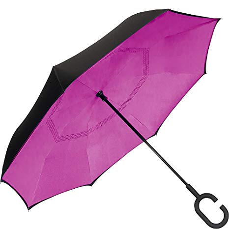 ShedRain UnbelievaBrella Reversible Stick Umbrella (Hot Pink)