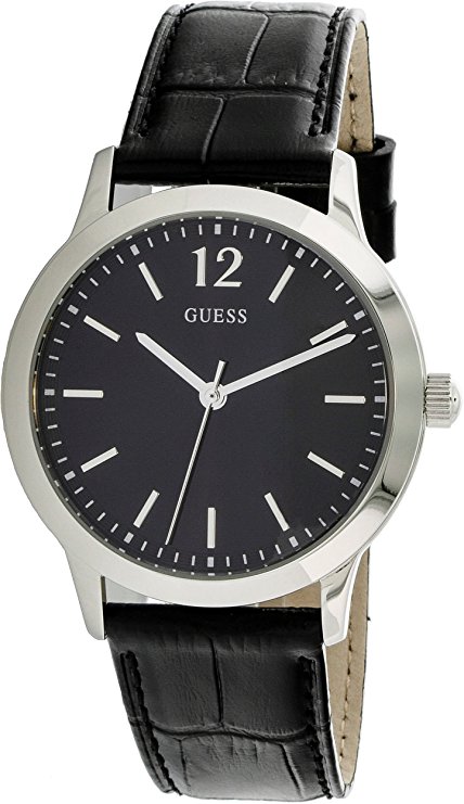 Guess Watches Men's Guess Men's Leather Black Watch