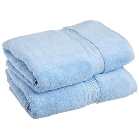 Superior 900 Gram 100% Premium Long-Staple Combed Cotton 2-Piece Bath Towel Set, Light Blue