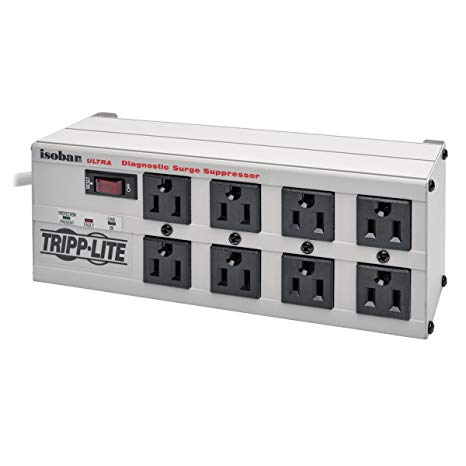 Tripp Lite Isobar 8 Outlet Surge Protector Power Strip 12ft Cord Right Angle Plug Diagnostic LEDs (ISOBAR8ULTRA)