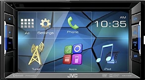 JVC KWV120BT Bluetooth DVD/CD/USB Receiver with 6.2" WVGA Touch Panel Monitor