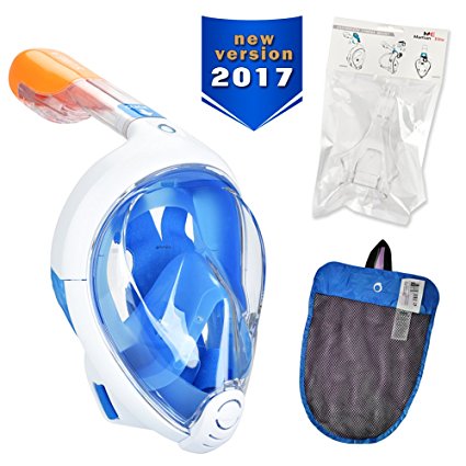 Tribord (Subea, 2017 Version) Easybreath Full Face Snorkel Mask with GoPro Mount, Enhanced Anti-Fog and Anti-Leak