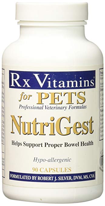 Rx Vitamins for Pets Nutrigest for Dogs & Cats - Helps Support Proper Bowel & Digestive Health - Veterinarian Formulated Probiotic - 90 Capsules