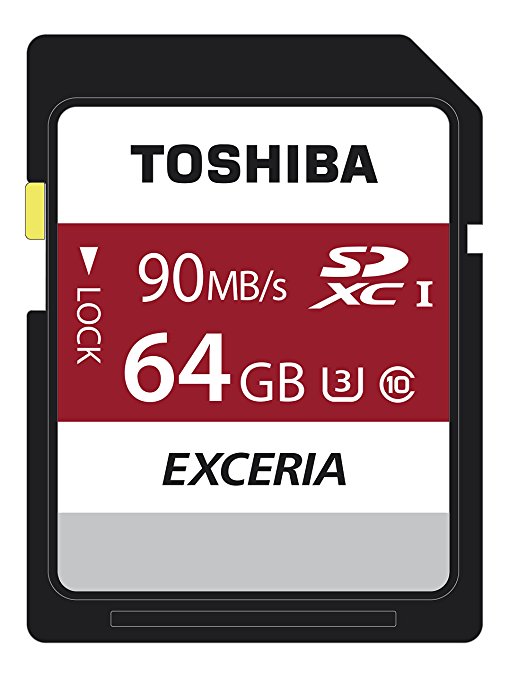 Toshiba Exceria N302 64GB SD Memory Card 90 MB/s 4K HD - THN-N302R0640E4