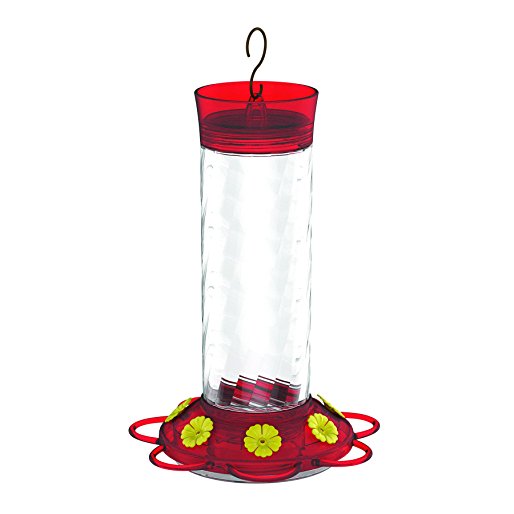 More Birds Hummingbird Feeder with 7 Feeding Stations, Diamond Glass Hummingbird Feeder, 30-Ounce Hummingbird Nectar Capacity