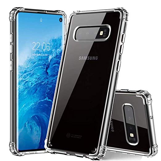 Ranyi Galaxy S10 Case, Crystal Clear Transparent Hard PC Design [4 Reinforced Corners] Shock Absorbing Slim Fit Flexible Bumper Resilient TPU Case for Samsung Galaxy S10 6.1" (2019), Clear