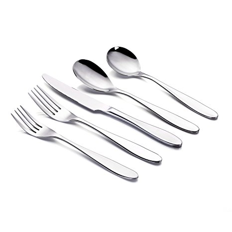Sheng Yi 20-Piece Flatware Set, 18/10 Stainless Steel, Mirror Polished Luxury Design, Restaurant & Hotel Quality, Cutlery Service for 4