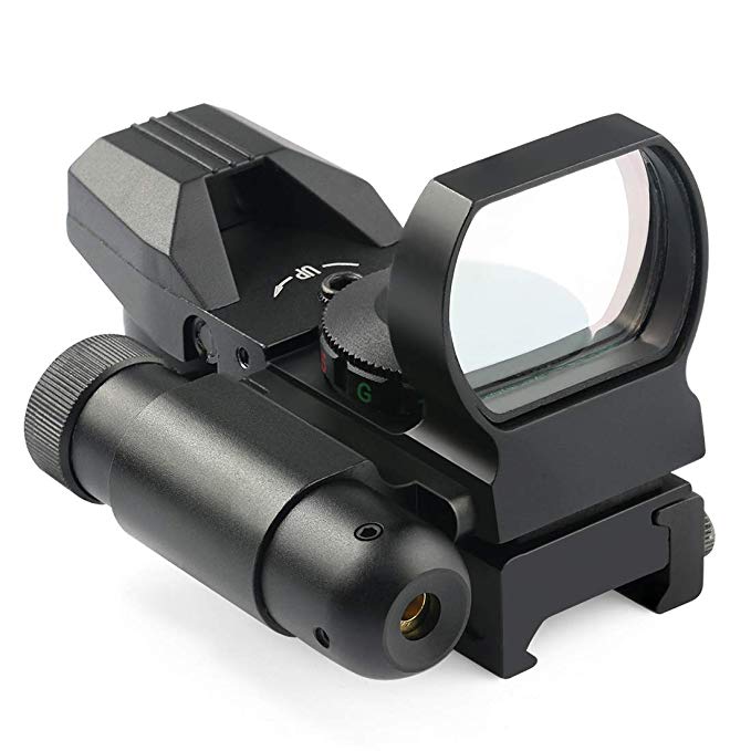 Feyachi Reflex Sight - 4 Reticle Red & Green Dot Sight Optics Integrated Red Laser Sight, 20mm Rail