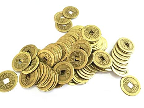 Shanghaimagicbox 100pcs/lot 24mm Chinese Feng Shui Lucky Ching/ancient Coins Set Educational Ten Emperors Antique Fortune Money