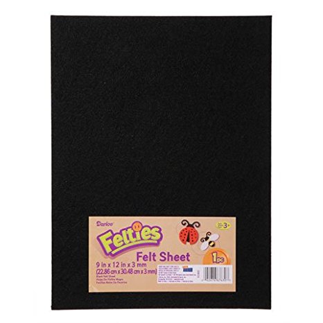 Bulk Buy: Darice DIY Crafts Felties Felt Sheet Black 9 x 12 inches (5-Pack) FLT-0032