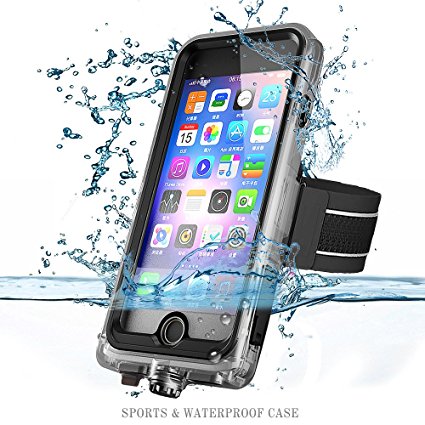 iPhone 6/6s Waterproof Case, Sports Easy Carrying Armband Gym Wrist Bag, Military Standard Dry Case, Dustproof, Shockproof, Slim Protective Case Cover Protector for iPhone 6/6s