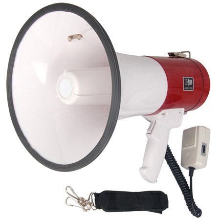 Pro 50 Watt Loud Megaphone W/ Siren Bullhorn Speaker Outdoor Portable Amplifier