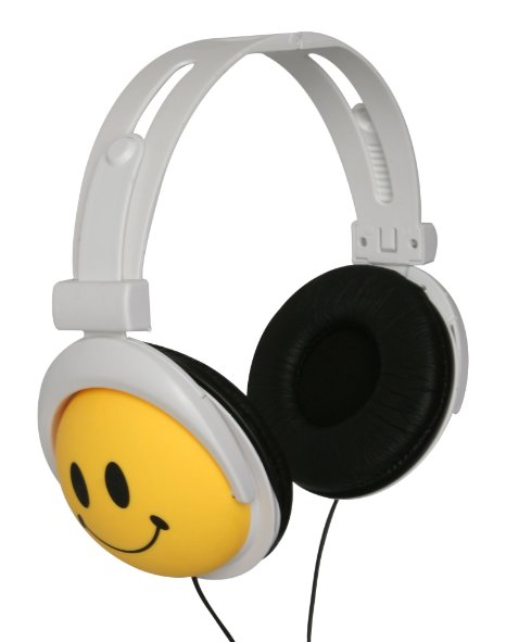 Original, AUTHENTIC HAPPY CANZ, Smiley Face, Foldable, Fully Adjustable Over-Ear Padded Headphones by Roxant.
