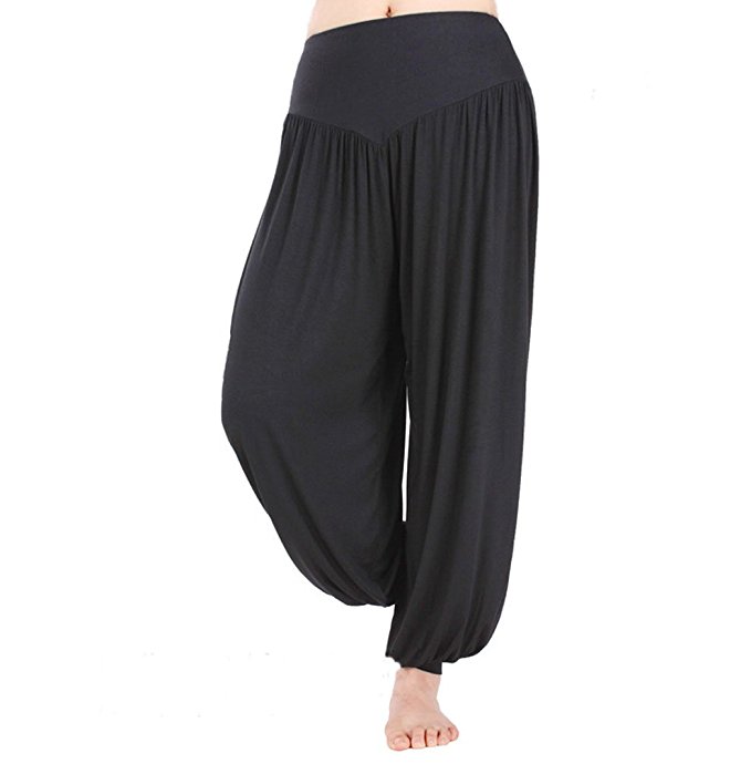 HOEREV Brand Super Soft Modal Spandex Harem Yoga Pilates Pants