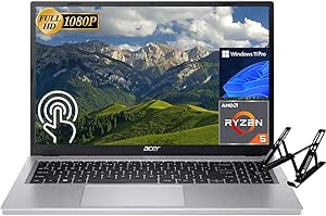 Acer Aspire 3 Laptop, 15.6" FHD Touchscreen Display, AMD Ryzen 5-7520U, 16GB DDR5 RAM, 512GB SSD, AMD Radeon Graphics, Bluetooth, Wi-Fi 6, Windows 11 Pro, with Laptop Stand