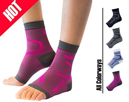 Thirty48 Plantar Fasciitis Compression Socks(1 or 2 Pairs), 20-30 mmHg Foot Compression Sleeves for Ankle/Heel Support, Increase Blood Circulation, Relieve Arch Pain, Reduce Foot Swelling