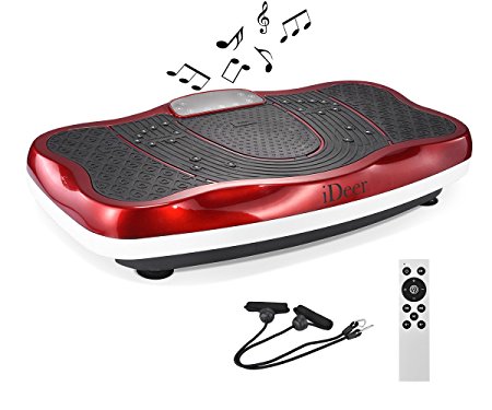 iDeer Vibration Machine Fitness Vibration Plates,Whole Body Shaking Vibration Platform with Remote Control & Resistance Bands,Anti-Slip Fit Massage Workout Trainer Max User Weight 330lbs