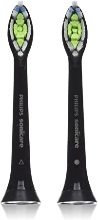 Philips Sonicare Genuine DiamondClean Replacement Brush Heads, Black, 2 Pack, HX6062/94