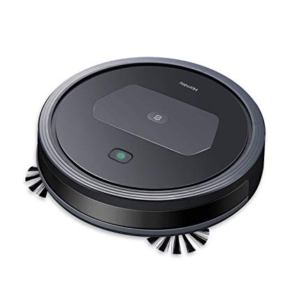 Homasy Self-Charging Robot Vacuum Cleaner with 1500PA Max Power Suction with HEPA Filter, 4 Modes Cleaning for Pet Hair, Carpets, Hard Floors(Black)