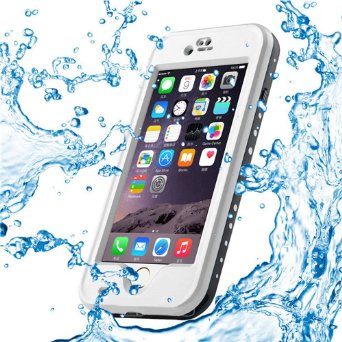 JJX-TECH™ Shockproof Waterproof Snowproof Dirtproof Sweatproof Protection Cover Case for Iphone 6 plus/6s plus 5.5 inch with Finger Print ID and Built in Kickstand (White)